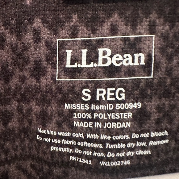 L L Bean Fleece Full Zip Jacket Native Aztec Print Sz Small Soft Cozy Casual - Picture 7 of 12